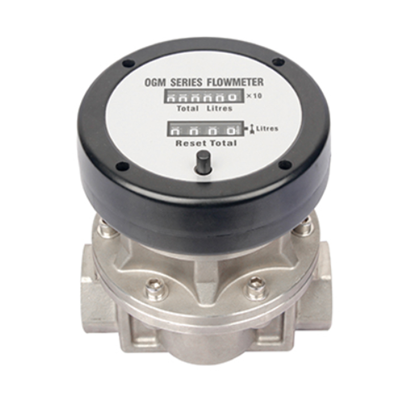 Medidor de flujo de engranajes ovalados de precisión de acero inoxidable serie OGM-25X-SS para medición de líquidos industriales