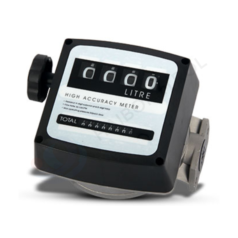 Medidor de flujo mecánico de 4 dígitos de alta precisión para medición de combustible no comercial