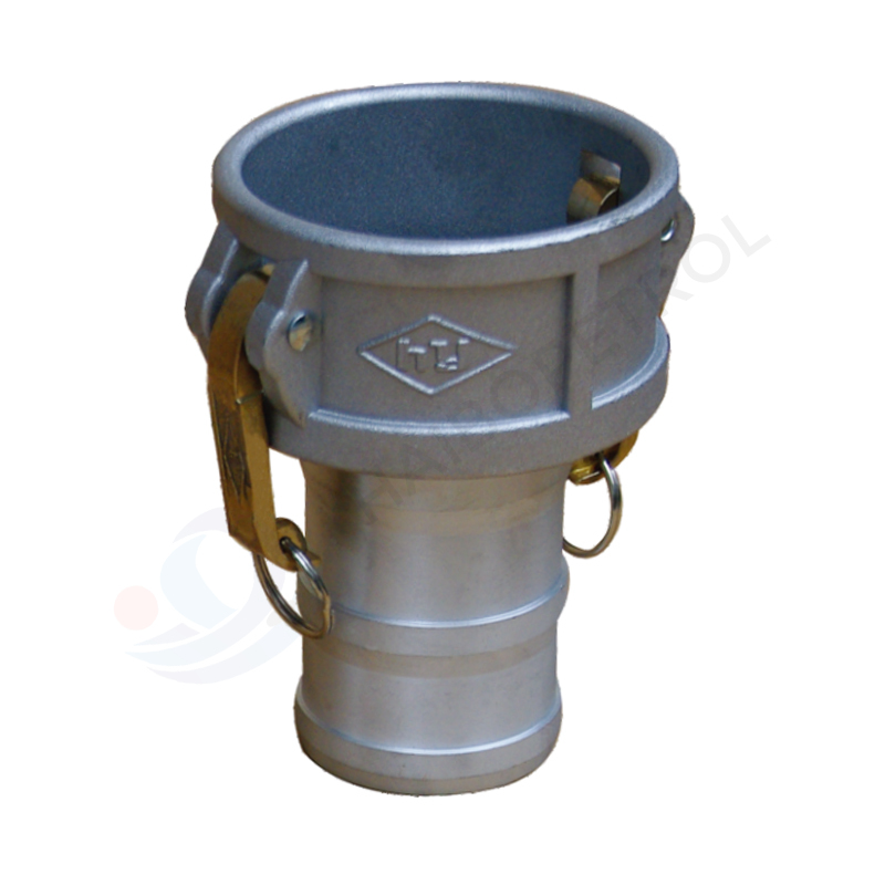 Adaptador de bloqueo de leva hembra de aluminio con cola de manguera variable para transferencia de fluidos industriales